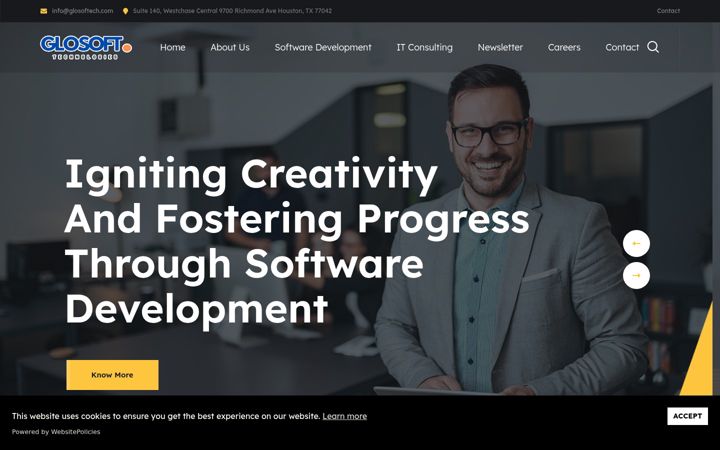 Screenshot of glosoftech.com