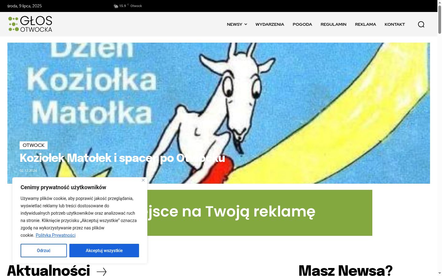 Screenshot des Einwilligungsbanners vor jeglicher Interaktion