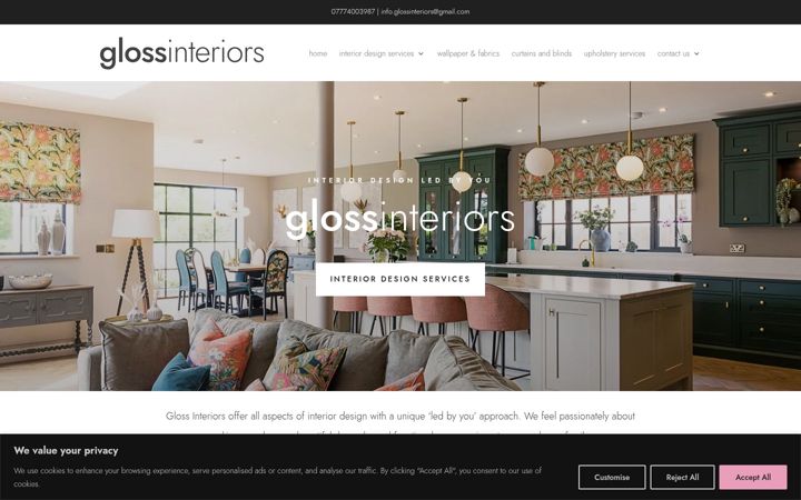 Screenshot of glossinteriorsonline.com