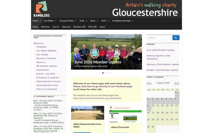 Screenshot of gloucestershireramblers.org.uk