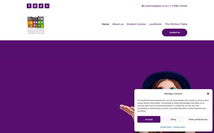 Screenshot of gloucesterstudenthouses.co.uk