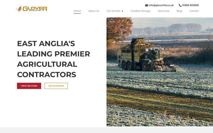 Screenshot of gloveragriculture.co.uk