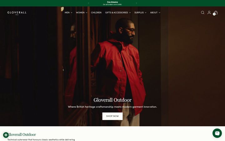 Posnetek zaslona gloverall.com