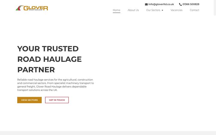 Screenshot of gloverhaulage.co.uk