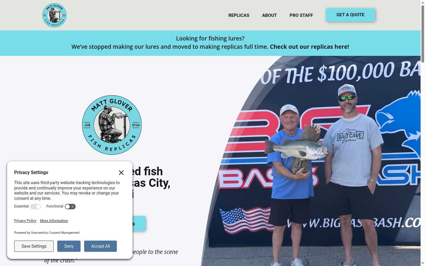Screenshot of the consent banner shown before any interaction