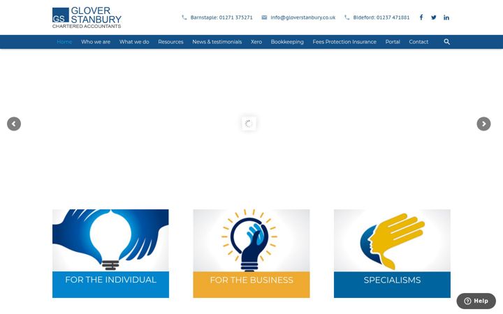 Screenshot of gloverstanbury.co.uk