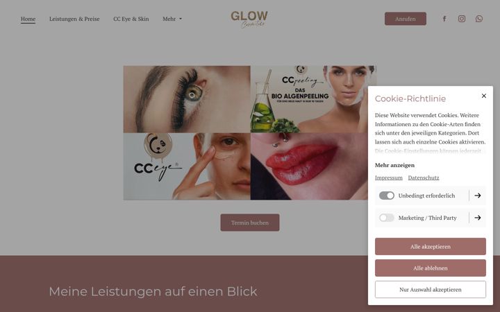 Screenshot of glow-cosmetics.de