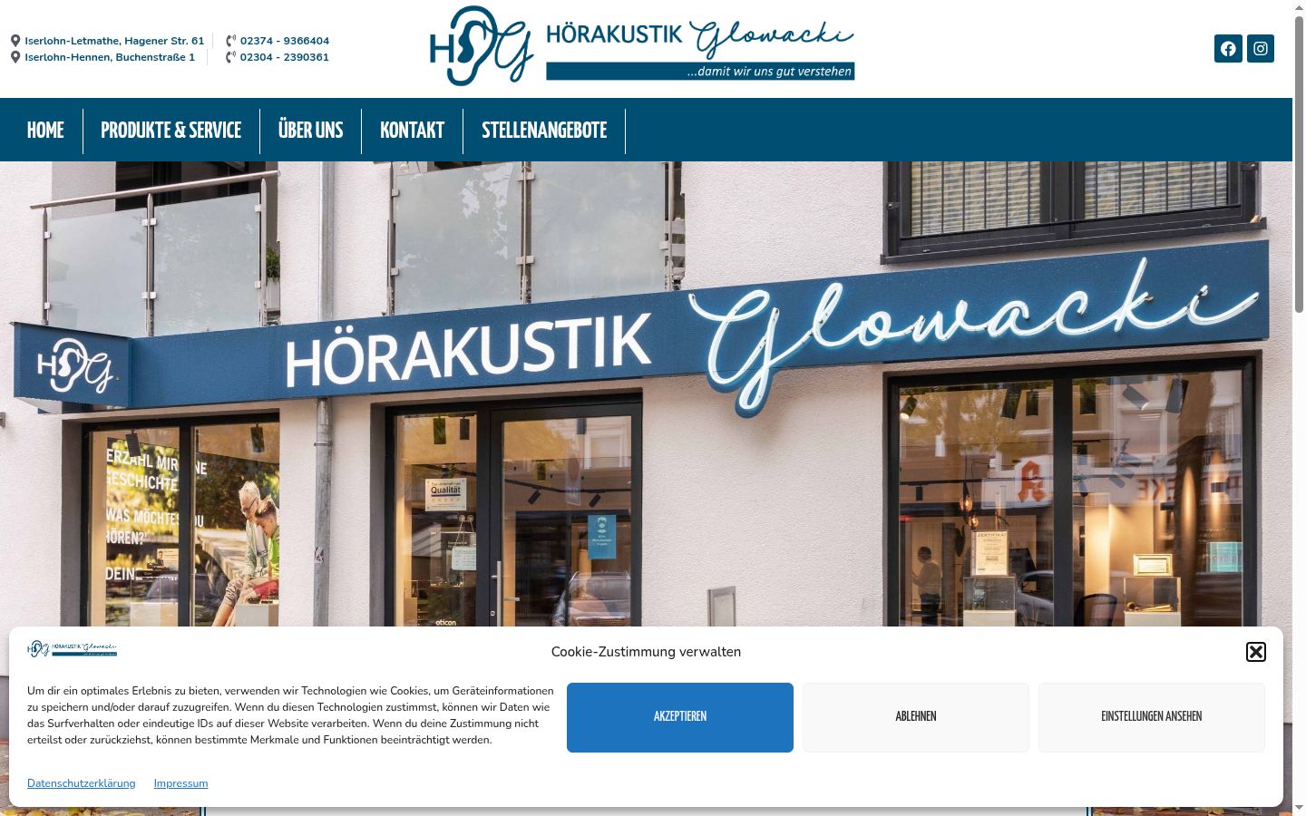 Screenshot del banner di consenso mostrato prima di qualsiasi interazione