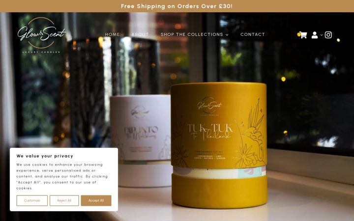 Screenshot of glowandscent.com