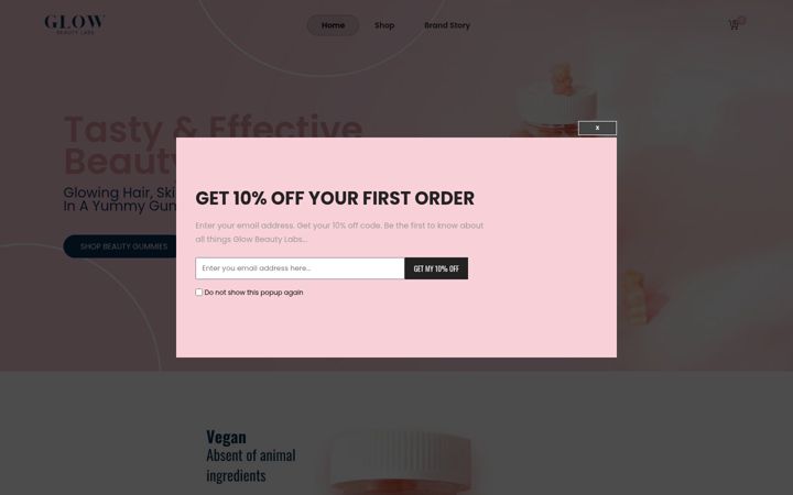 Screenshot of glowbeautylabs.com