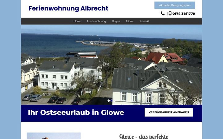 Screenshot of glowe-albrecht-fewo.de