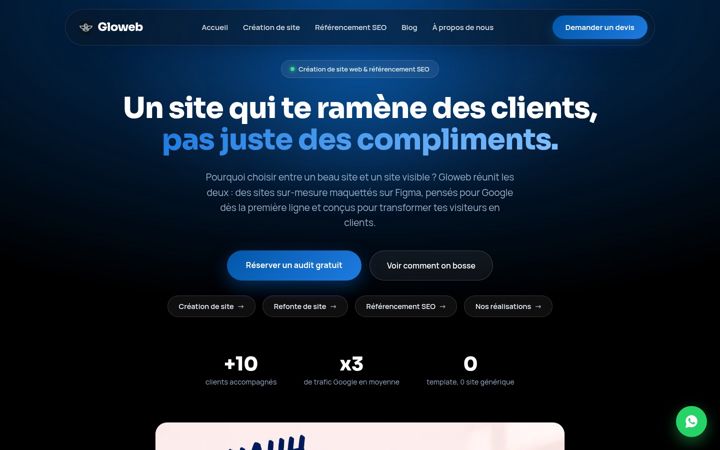 Screenshot of gloweb-agency.com