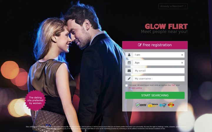 Screenshot of glowflirt.com