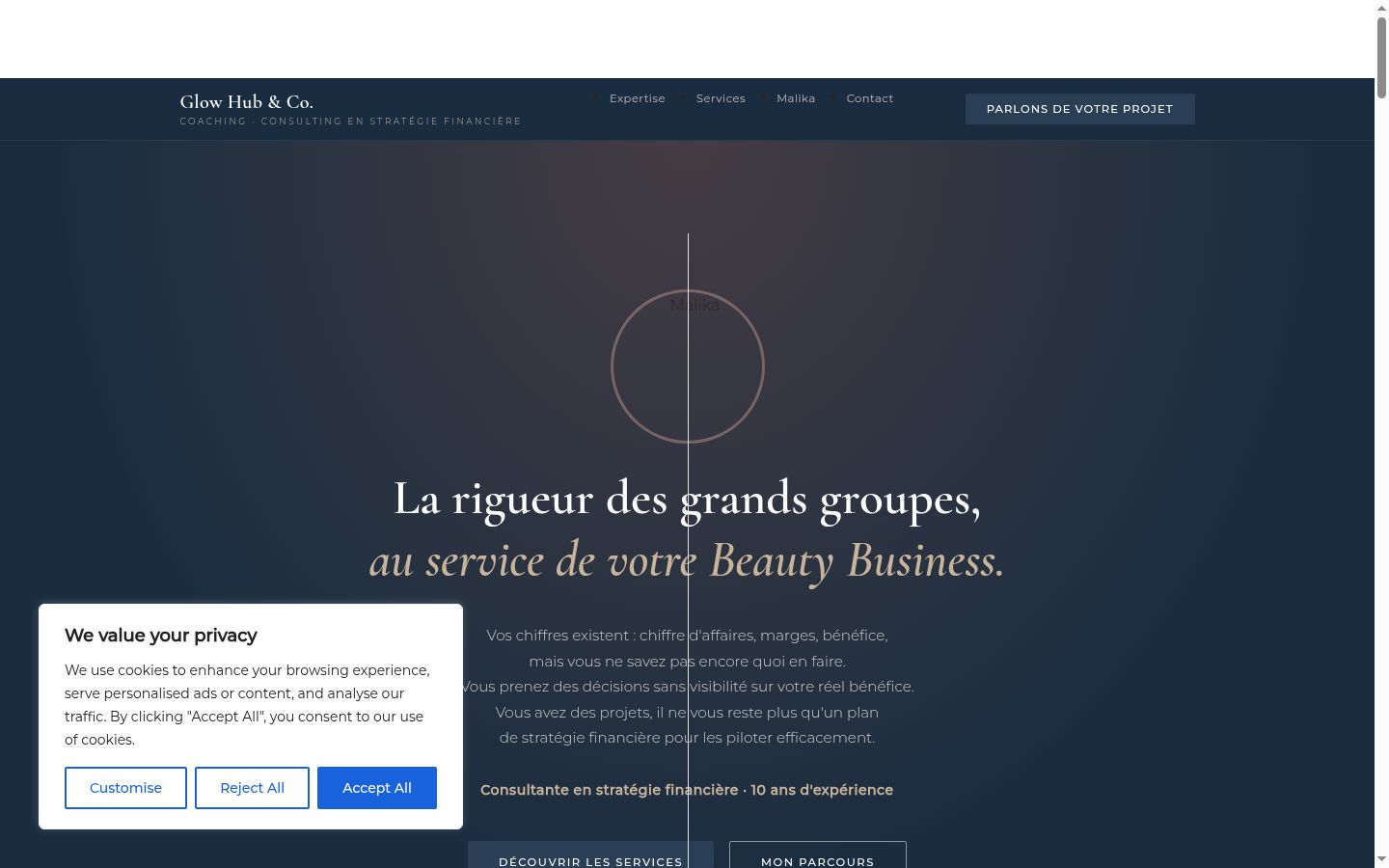 Screenshot del banner di consenso mostrato prima di qualsiasi interazione