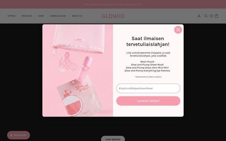 Captura de ecrã de glowid.fi