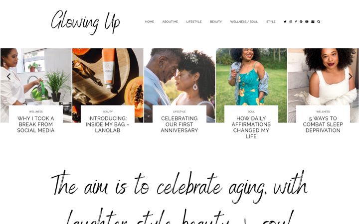 Screenshot of glowingup.co.za
