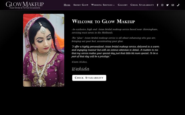 Screenshot of glowmakeup.co.uk