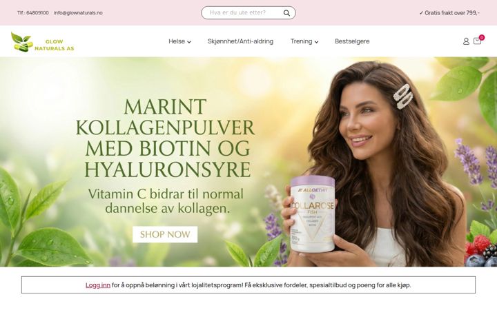 Screenshot of glownaturals.no