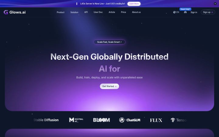 Screenshot of glows.ai