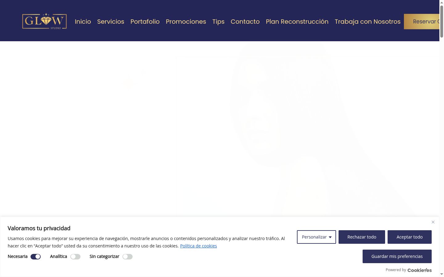 Screenshot del banner di consenso mostrato prima di qualsiasi interazione