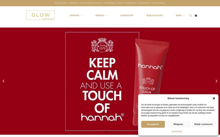 Screenshot of glowskinshop.nl