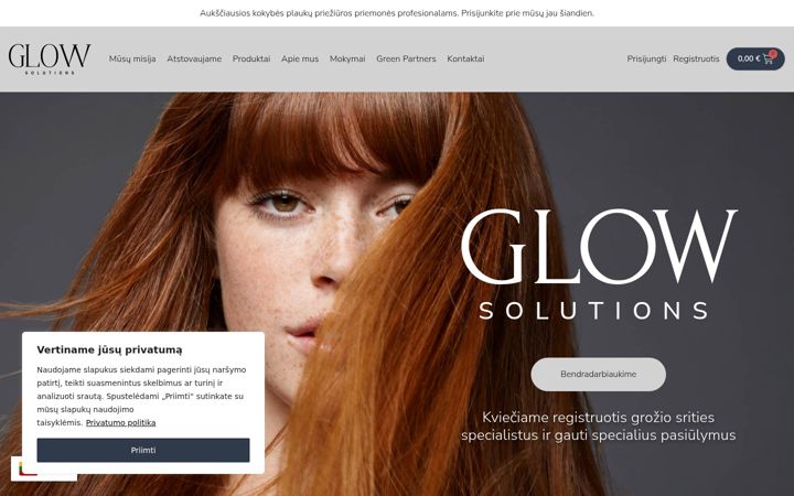 Screenshot von glowsolutions.lt