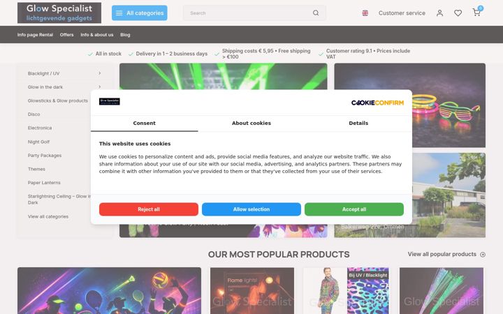 Screenshot of glowspecialist.nl