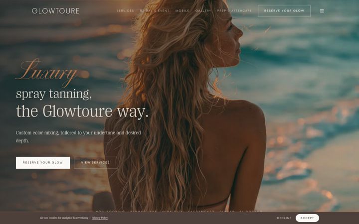 Screenshot of glowtoure.com