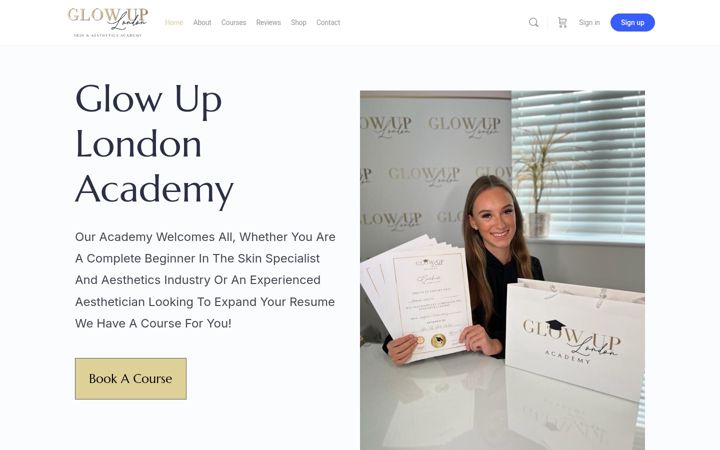 Screenshot of glowuplondonacademy.co.uk