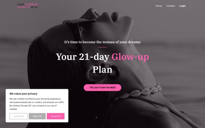 Screenshot of glowupyourselfqueen.com