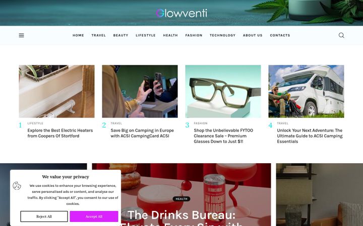 Screenshot of glowventi.com