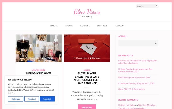Screenshot of glowviews.com