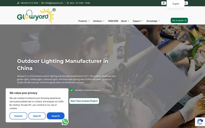 Screenshot of glowyard.com