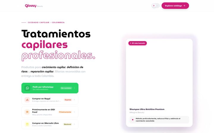 Screenshot of glowybeauty.com.co