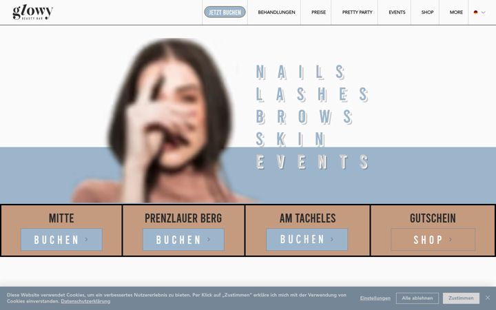 Screenshot of glowybeautybar.com