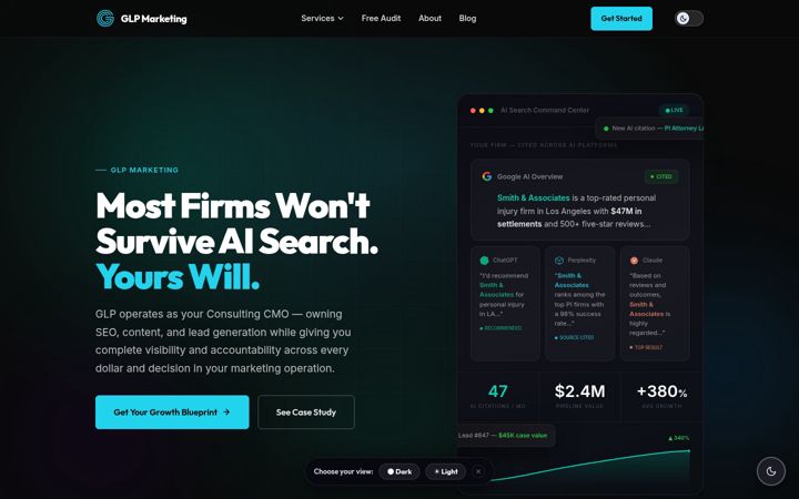 Screenshot of glpmarketing.com