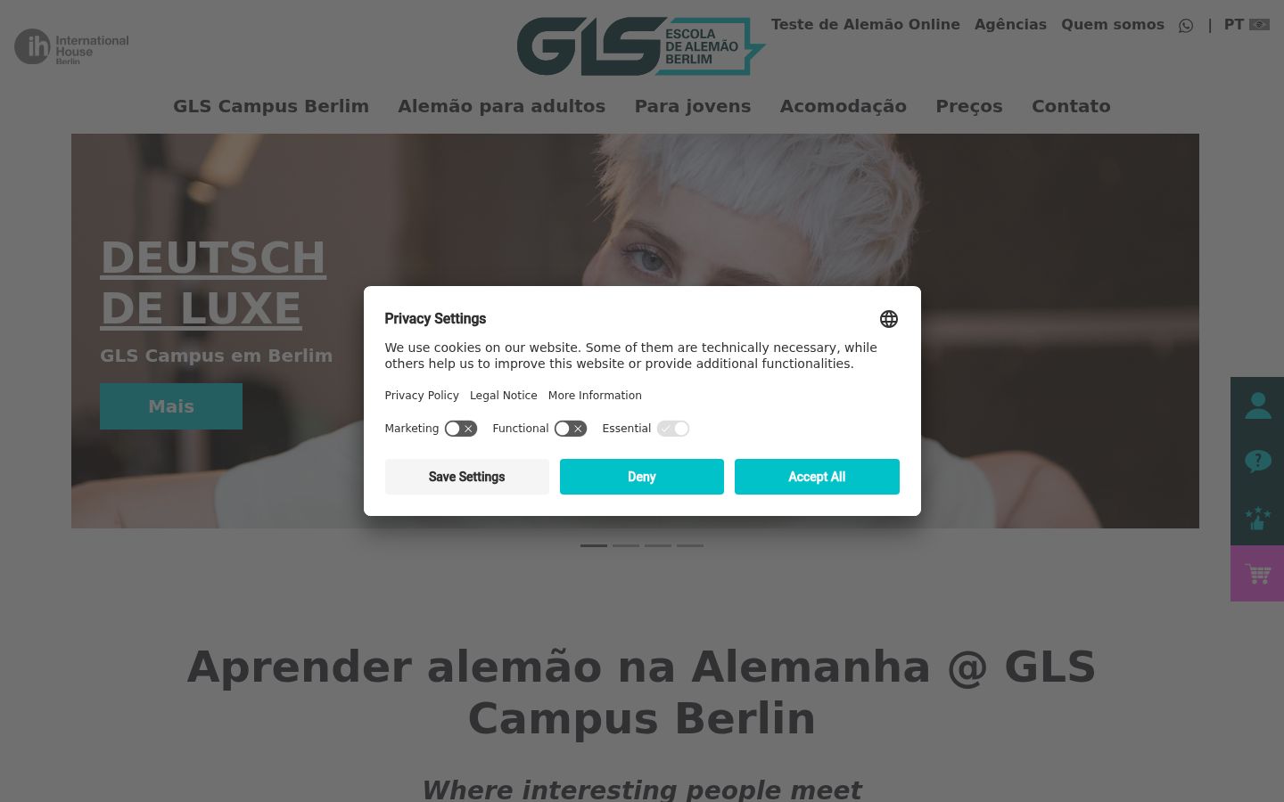 Screenshot of the consent banner shown before any interaction
