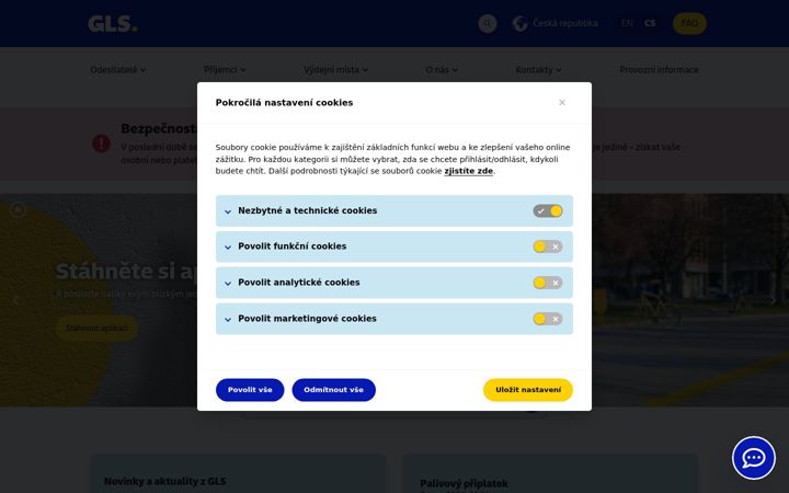 Screenshot of gls-czech.com