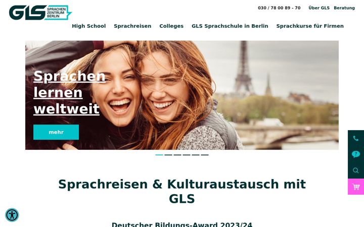 Screenshot of gls-sprachenzentrum.de
