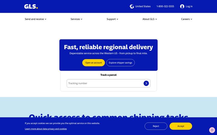 Screenshot of gls-us.com