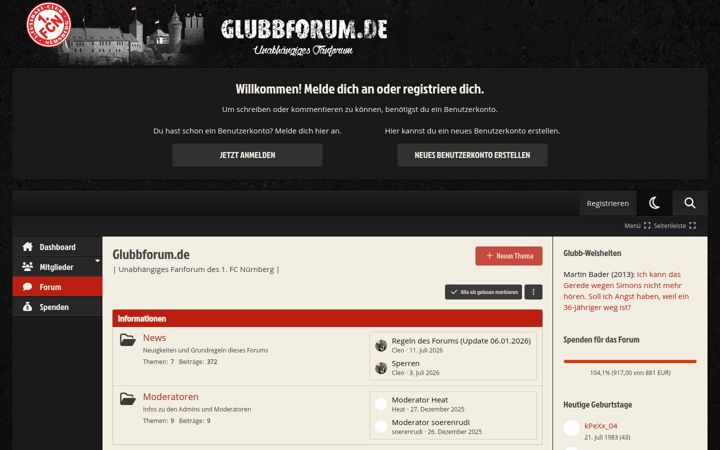 Screenshot of glubbforum.de