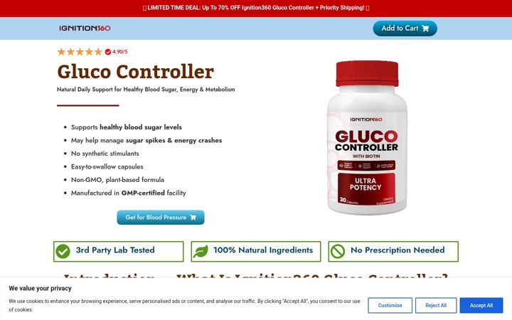 Screenshot of glucocontroller.com