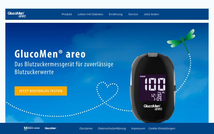 Skærmbillede af glucomenareo.de