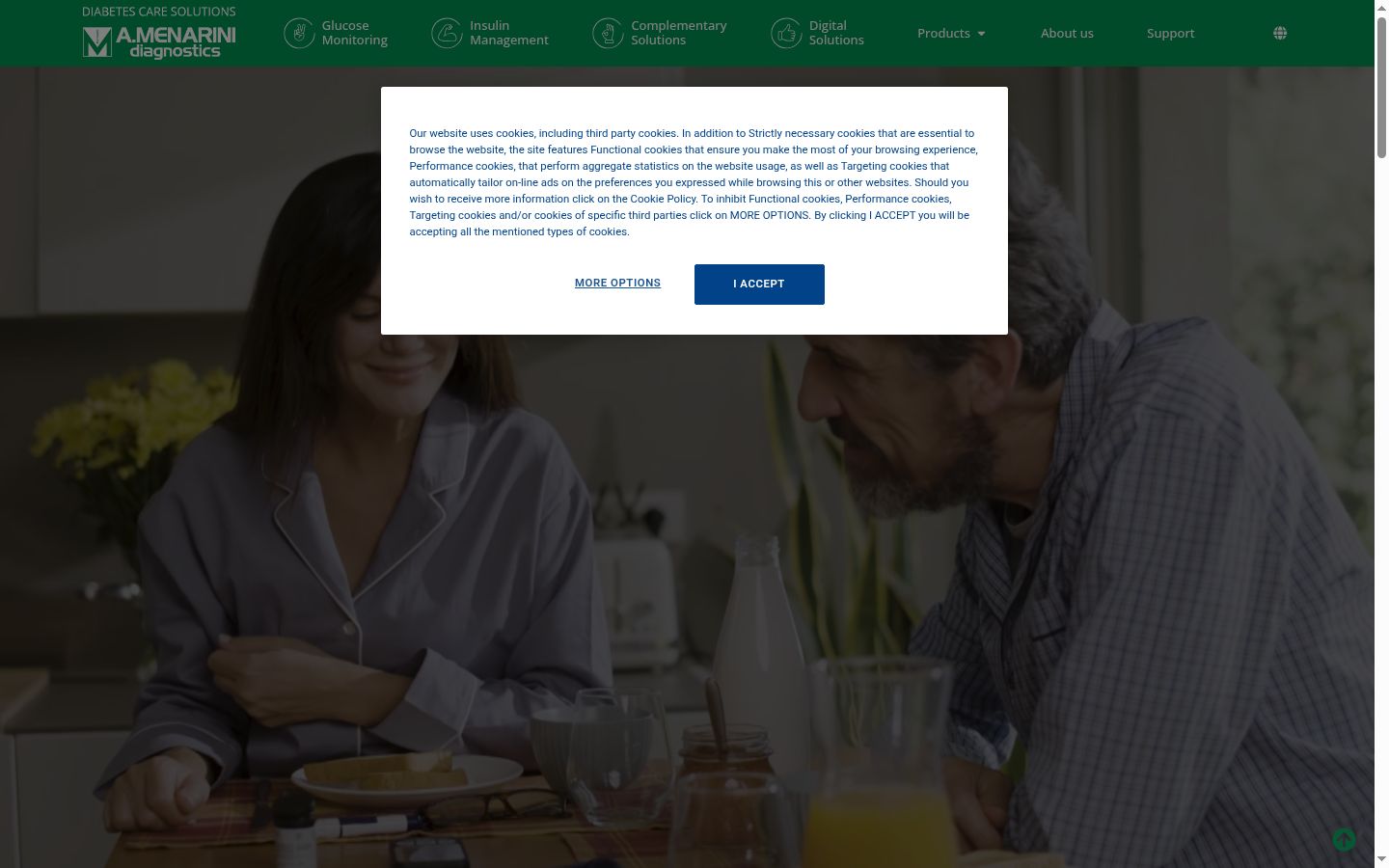 Screenshot del banner di consenso mostrato prima di qualsiasi interazione