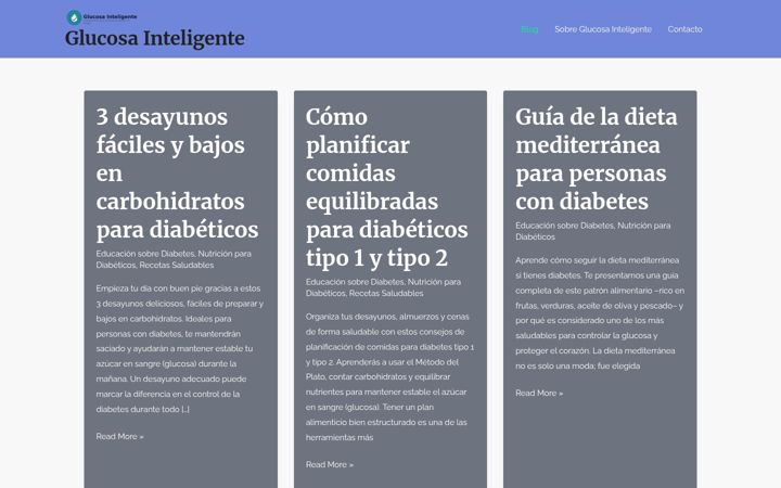Screenshot of glucosainteligente.com