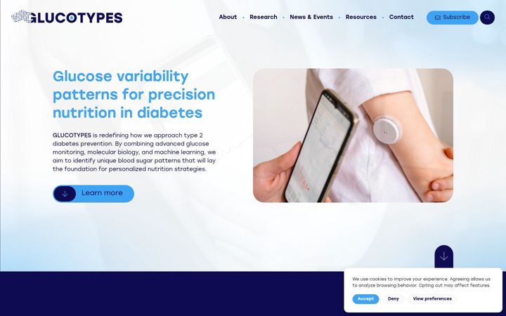 Screenshot of glucotypes.eu
