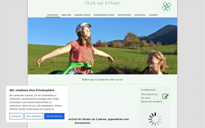 Zrzut ekranu glueckaufvierhufen.de