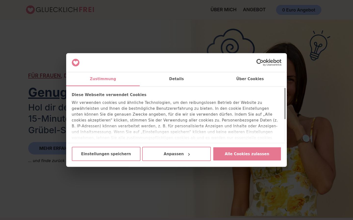 Screenshot del banner di consenso mostrato prima di qualsiasi interazione