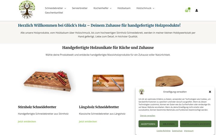 Screenshot of gluecks-holz.de