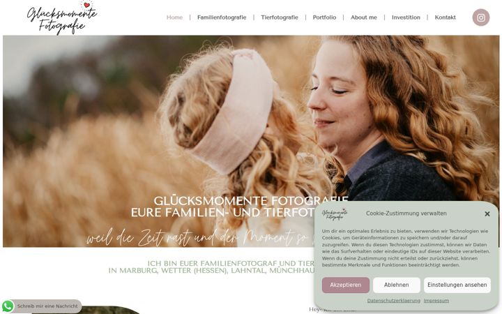 Screenshot of gluecksmomente-fotograf-wetter-hessen.de